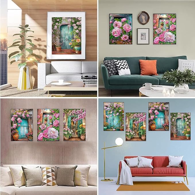DOTSOPS 6 Pack Flowers Diamond Painting Kits for Adults Art Painting Kits | Crafts DIY 5D Diamond Art Packs Kits Full for Adults,Beginner Home Wall Decoration Gift 11.8 x 15.7 Inches