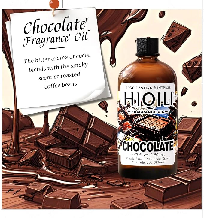HIQILI Chocolate Fragrance Oil for DIY Candle & Soap Making - 5.07 Fl Oz