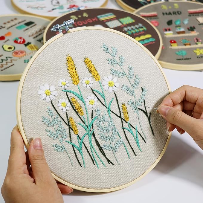 CYANFOUR 6 Stage Embroidery Kit with Step-By-Step Guidance & Videos | Easy to Learn 38 Different Stitches, Includes Multiple Accessories, Gift for Craft Lovers