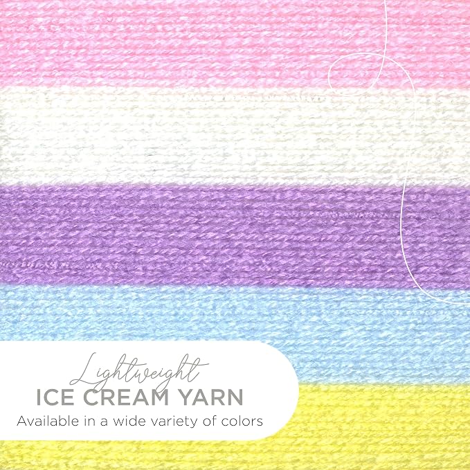 Lion Brand Yarn (1 Skein) Ice Cream Baby Yarn, Cotton Candy