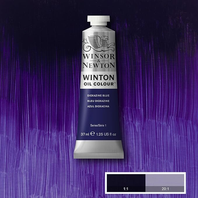 Winsor & Newton Winton Oil Color, 37ml Tube, Dioxazine Blue | High-quality pigments, Durable, Lightfast, Permanent, Uniform Consistency, Great Pigment Load