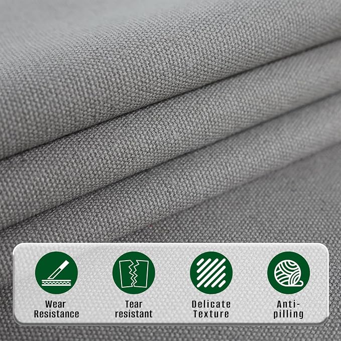 10oz Heavy Duty Cotton Canvas Fabric 60" x 40", Thick Cotton Duck Cloth for Painting, Sewing, Crafts, Tote Bags, Embroidery, Home Decor, Drop Cloth (Grey)