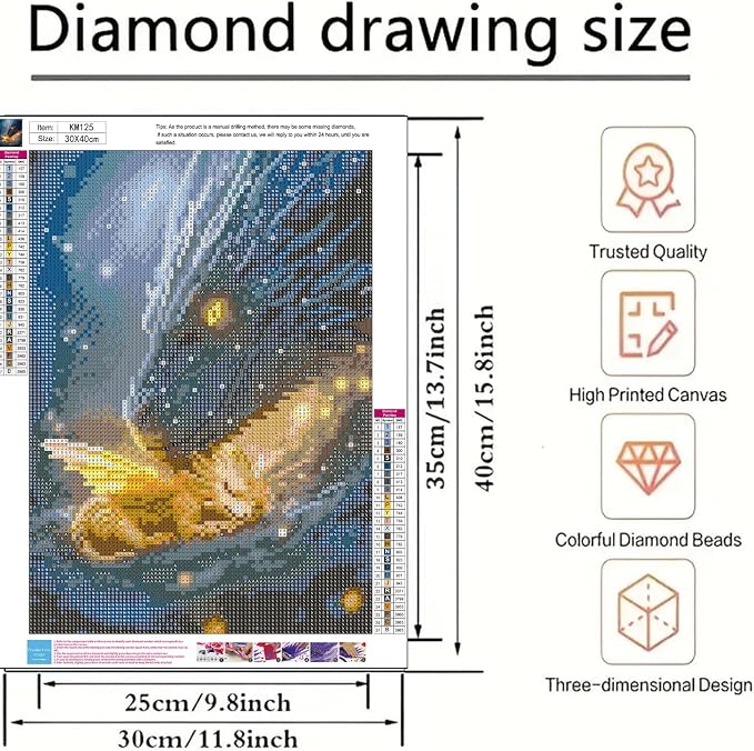 BYGFHLYW 5D Dragon Diamond Painting Kits for Adults, Diamond Art Kits | DIY Full Drill Diamond Dot Gem Painting for Home Wall Decor 12x16inch