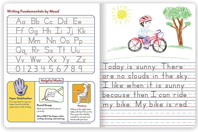 Mead Primary Journal Creative Story Tablet Composition Notebook, 7.5" x 9.75", Grades K-2, 100 Sheets, Red (489903-ECM), (Pack of 12)