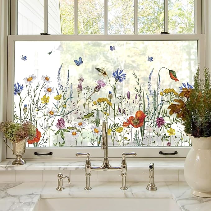 ADD.HERES Stained Glass Window Film, Static Cling Window Film,17.5 x 78.7in