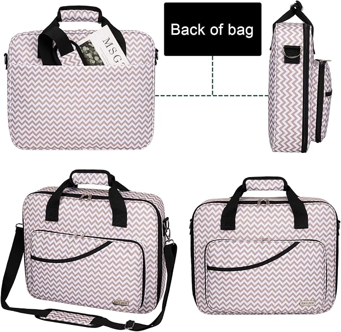 BAGLHER Cross Stitch & Embroidery Organizer Bag - Large Portable Project Storage with 3 Compartments, Travel Friendly Carrying Case for 11.2" Hoops, Threads, Supplies (Stripe)