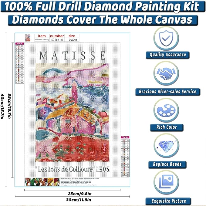 Matisse Cute Diamond Art Kits for Adults Diamond Painting Kit for Beginner