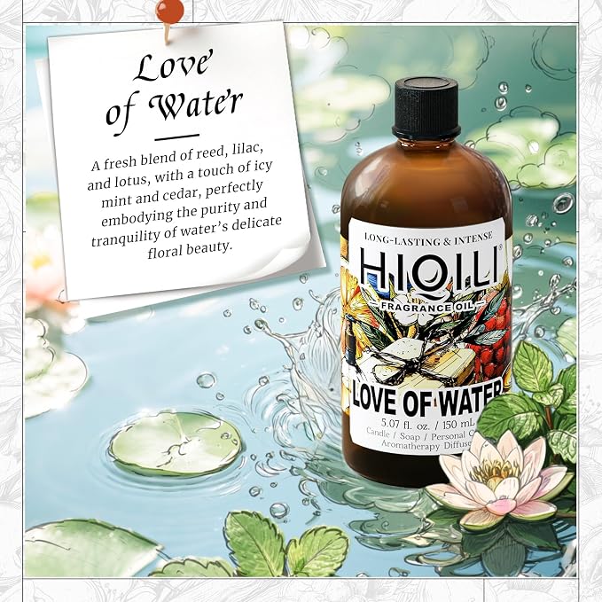 HIQILI Love of Water Fragrance Oil for Aromatherapy Diffuser, Inspired by Kenz. o's L'Eau, Great for Making Scented Candles, Bath Soaps, More DIY Projects - 5.07 Fl Oz (Pack of 1)