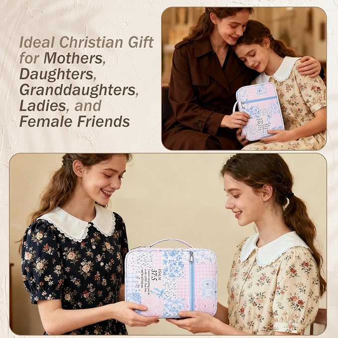 XKDOUS Bible Cover Case for Women Bible Bag Journaling Kit w/Study Supplies