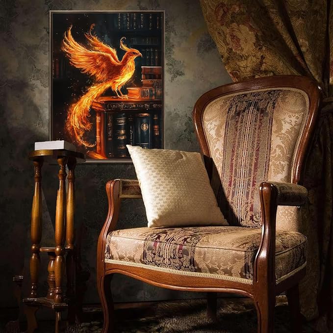 Phoenix Diamond Art Kits for Adults, Diamond Painting Kits for Beginner | Fire Magic Diamond Dots Full Drill Crafts for Gem Art Dot Art for Adults Home Wall Decor for Teens Boys Girls 5D DIY 12x16 in