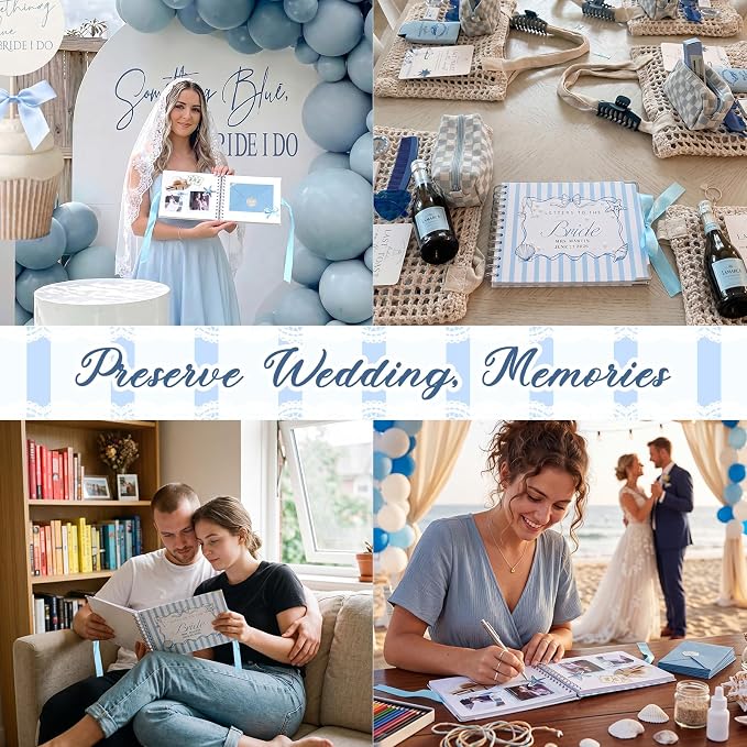 Humyoun Letters to Bride Scrapbook,8.5 X 7 Inch,Ocean,Blue