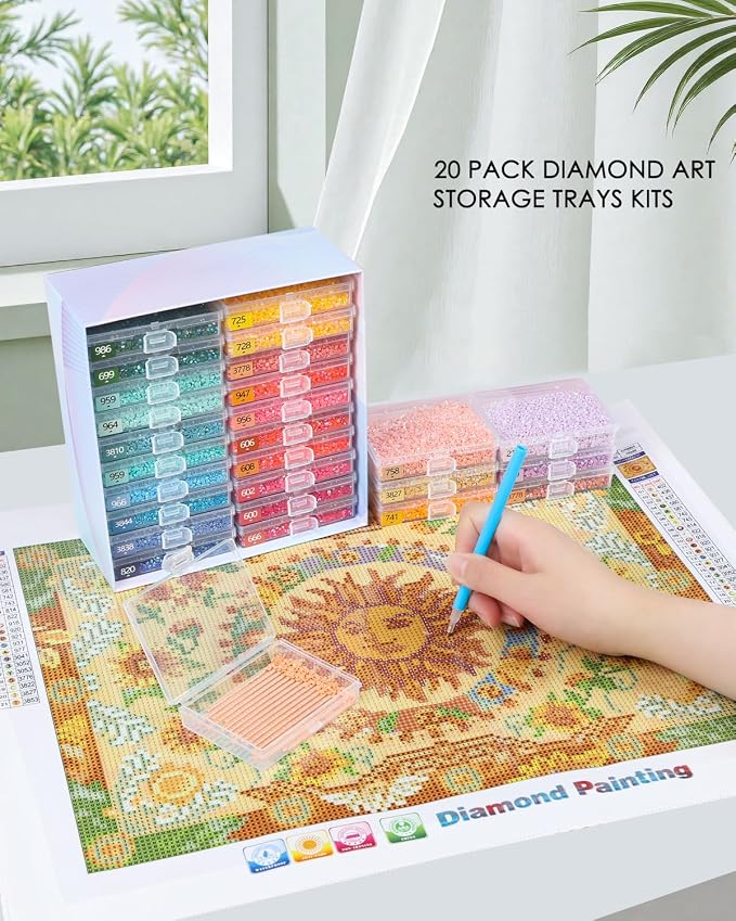 Diamond Art Trays With Lids, 20PCS Diamond Painting Trays, Gift Box