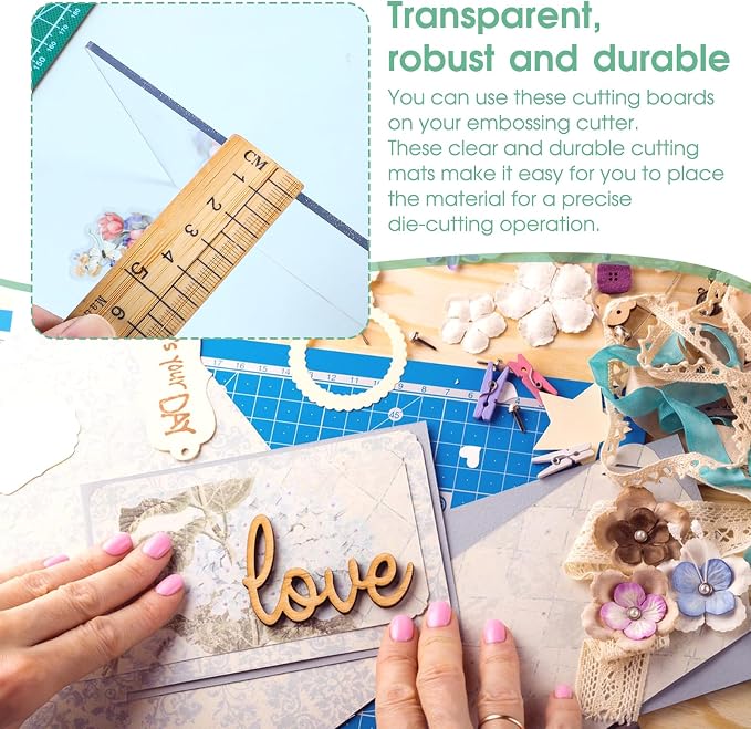 8 Packs Standard Cutting Pads Clear Acrylic Die Cutting Plates, Transparency Cutting Pads for Embossing Crafting, Standard Cutting Pads for Die Cutting Machine(8.7x6.1inches)