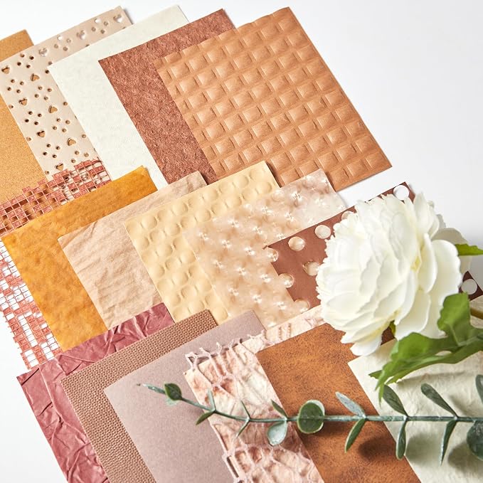 208 Sheets A7 Scrapbook Paper Kit, 12 Colors Mixed Textured Papers