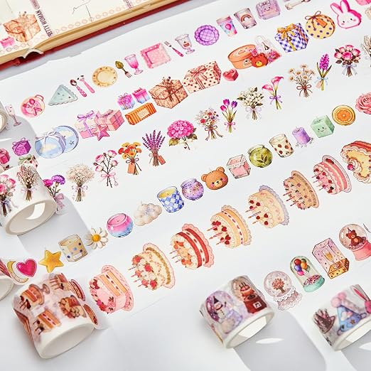 Birthday Washi Tape Set 21 Rolls for Junk Journal, Scrapbooking & DIY Craft