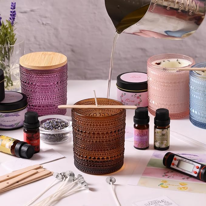 DARJEN Candle Making Kit for Adult, 4 Jars & 4 Tins Soy Wax Scented DIY Set | 100% Soy Wax, 10oz Glass Jars, 4oz Tins, Cotton Wicks, Pleasant Scents, Instruction& More- Perfect as Home Decorations