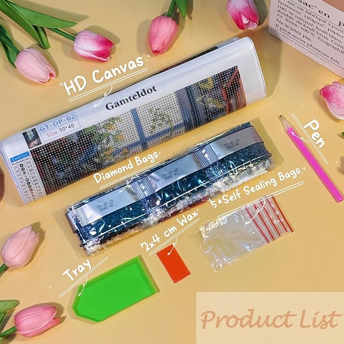 Gamteldot Diamond Art Kits for Adults - 12x16 Inch 5D Full Drill DIY Book Diamond Art Diamond Painting,Book Flowers Diamond Dots Gem Art Crafts for Home Decor and Gift