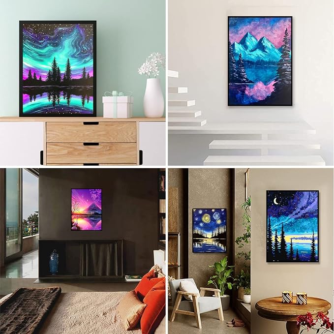 TINY FUN 12 Pack Diamond Painting Kits for Adults 5D Diamond Art Kit Paint by Number for Beginners, DIY Paint with Round Full Drill Diamonds Paintings Gem Art for Home Wall Decor Gift (12X16 Inch
