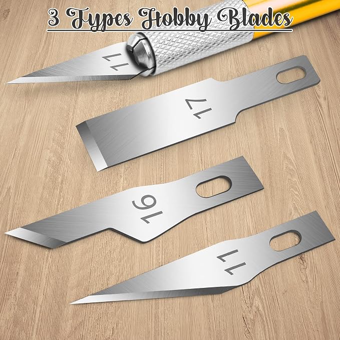 DIYSELF Exacto Knife Set, 2 Pack Craft Hobby Knife with 40 Spare Blades | Precision Exacto Knife for Crafting, Exacto Pen Knife for Crafts, Arts, Modeling, Scrapbooking (#11#16#17)