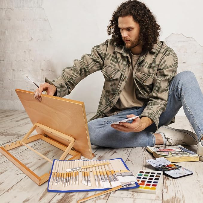 CONDA Wood Drafting Table Easel 17 Inches by 12.8 Inches Drawing and Sketching Board, A3 Drawing Board in 17 Inches by 12.8 Inches for Adults, Artists, Beginners & Students