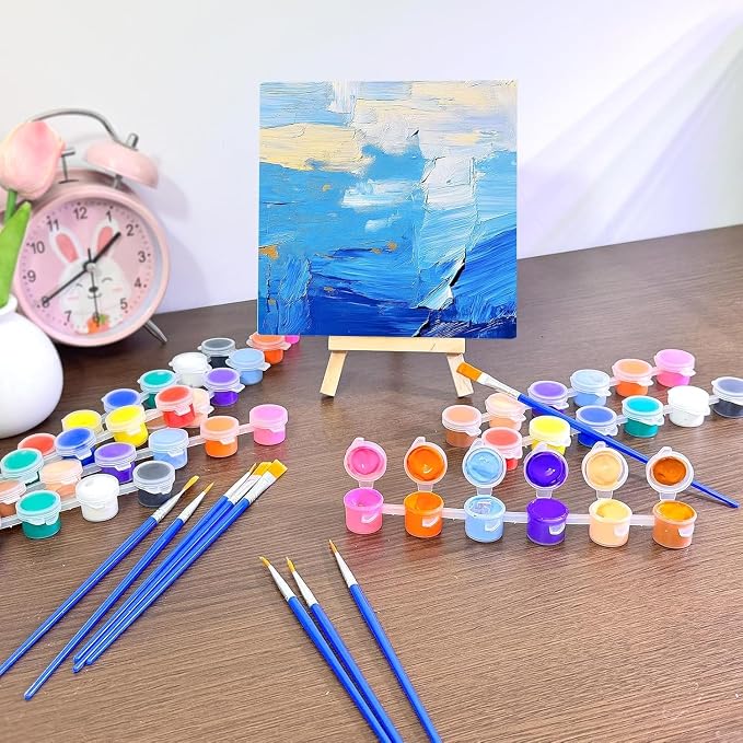 25 Pack Mini Acrylic Paint Set, 350 PCS Kids Paint Kit Container Strips Storage, 12 Colors Acrylic Paints Strips for Kids&Adults Craft Paint for Home Classroom Party Favors Paiting Gifts (350) (350)