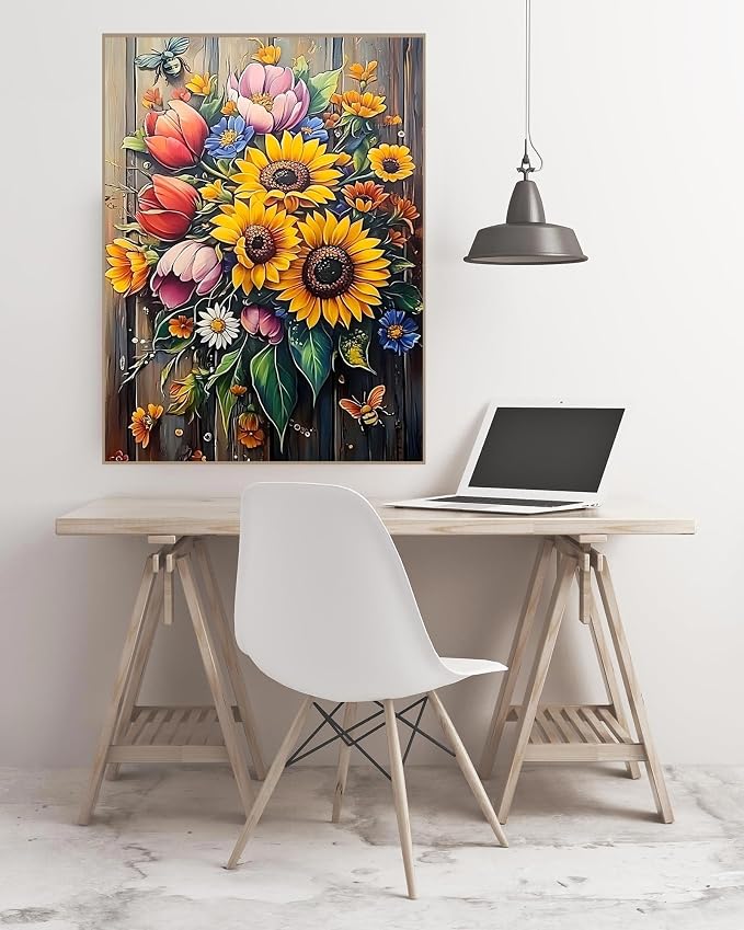 askkqtx Flowers Diamond Art Kits for Adults 12x16 Inch