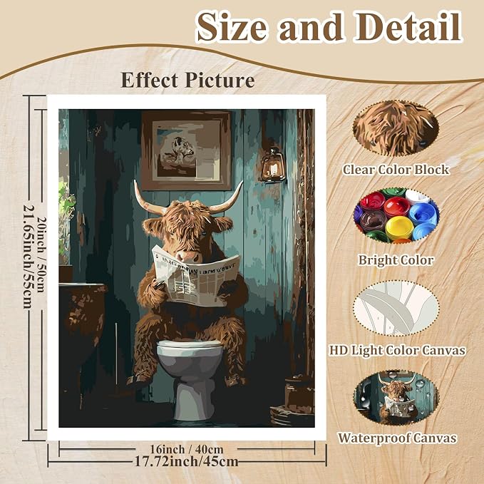 Funny Paint by Numbers Kit for Adults, Paint by Number for Adults 16x20 in