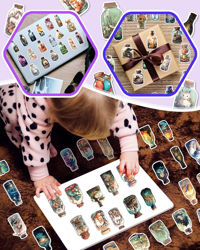 AOWDIAO 100 Pcs Aesthetic Stickers Cute Vinyl Stickers Pack for Water Bottles Laptop Phone