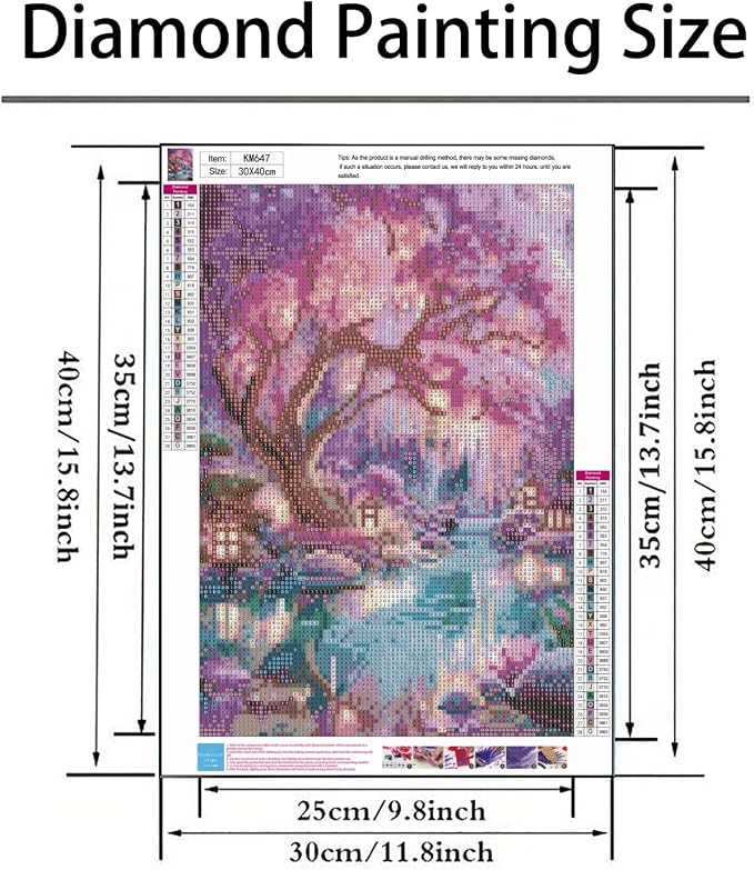 Diamond Paintings Kits for Adults,Glowing Dream Forest Diamond Arts Kits | Full Round Drill Paint by Diamond,5D DIY Diamond Painting Dot Gem Art for Beginners,for Home Wall Decor 11.8x15.8 Inches