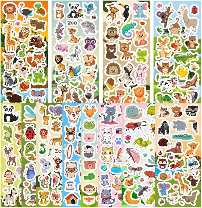 36 Sheets Animal Stickers for Kids, 700+ Cute Animal Stickers | Animal Stickers for Scrapbook, Teachers Classroom Prizes, Goodie Bag Stuffers, Birthday Gift Idea, Party Favors, Decorations