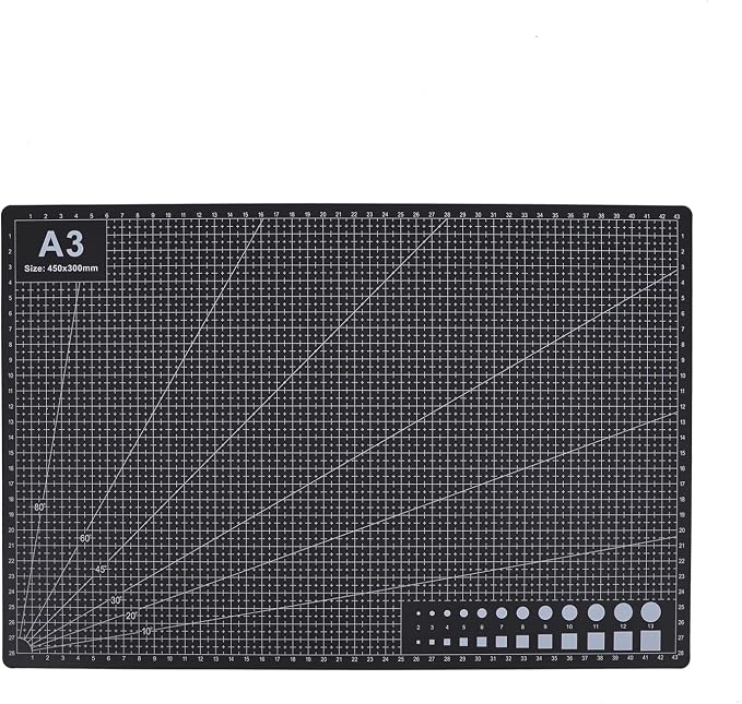 Cutting Mat A3 Black, Self Healing Cutting Mat 12x18 Inch, 5-Ply Craft Board Black, Hobby Board for Crafts 18x24 Inch