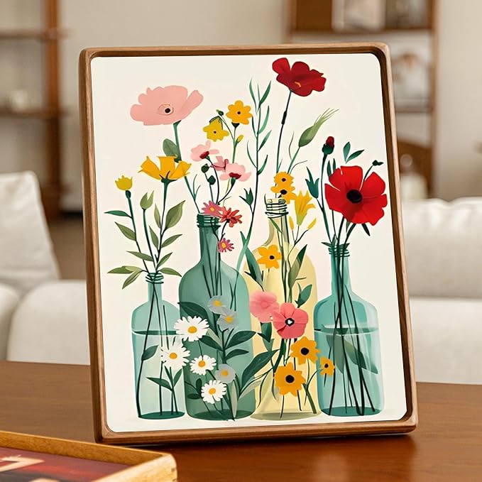 Yunruily 3 Pack Flowers Adult Paint by Numbers - Paint by Number kit for Adults,Flowers Paint by Number Adult for Gifts Home Wall Decor 12x16inch