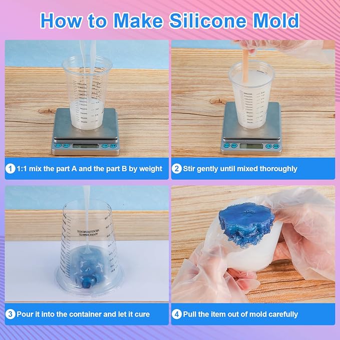 Silicone Mold Making Kit -141oz Total 20A Liquid Silicone Rubber