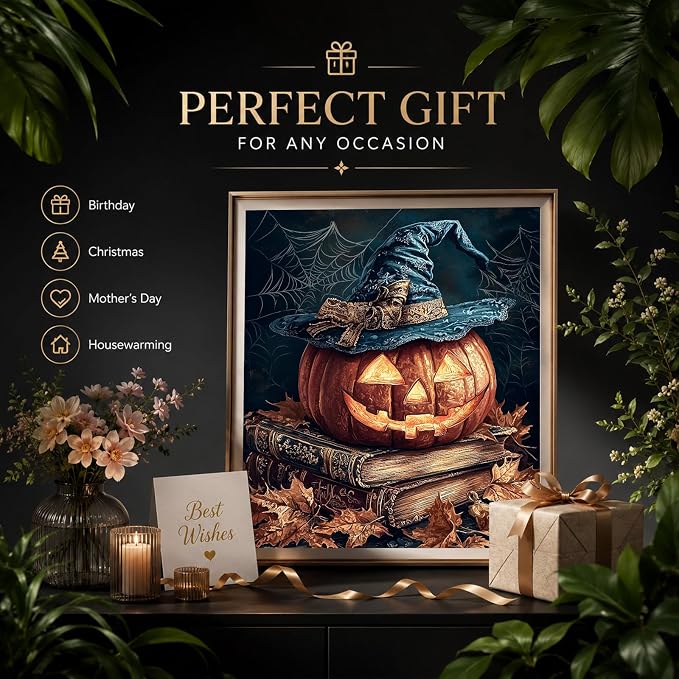 HITO Halloween Paint by Numbers Kit for Adults Pumpkin 16x20 Inch Frameless | Pumpkin Adult Paint by Number Kits on Canvas, DIY Acrylic Oil Easy Painting by Numbers for Home Wall Decor