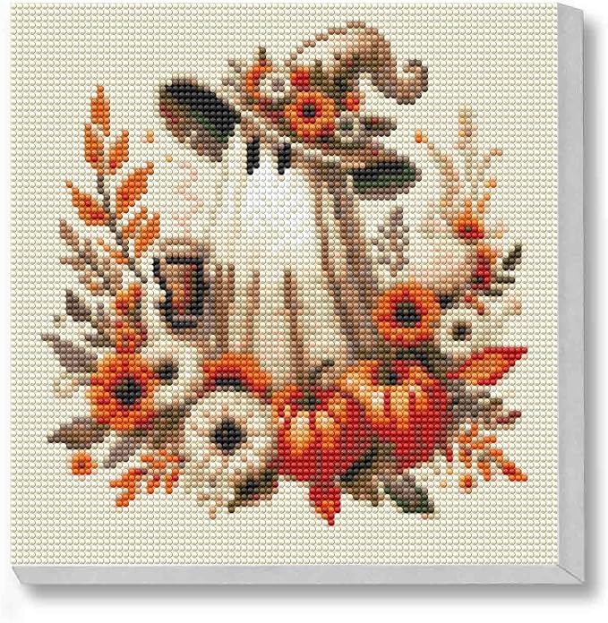 Ghost Diamond Art Kits for Adults with Frame,Halloween Diamond Painting Kit