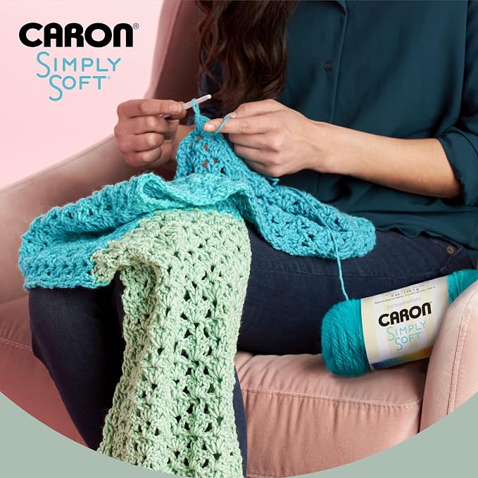 Caron Simply Soft Ombre Yarn for Crocheting, Grape Purple Ombre, 2-Pack