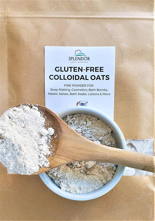 Splendor Gluten-Free Colloidal Oatmeal for Soap Making Supplies, Cosmetics Additives, Bath Bombs, Soothing Bath Soaks, Masks, Lotions Salves & More DIY 12 oz