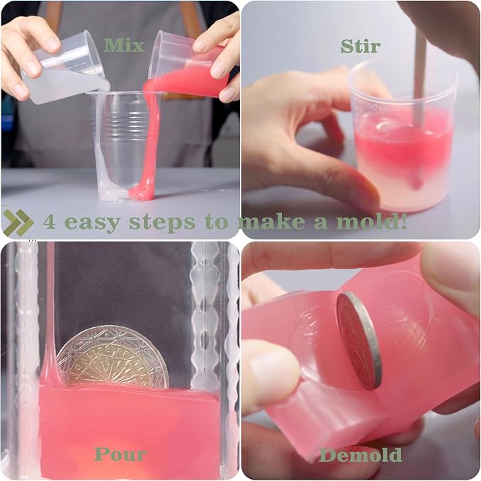 BBDINO Platinum Liquid Silicone Mold Making Kit 15A Clear 4.4 Lbs