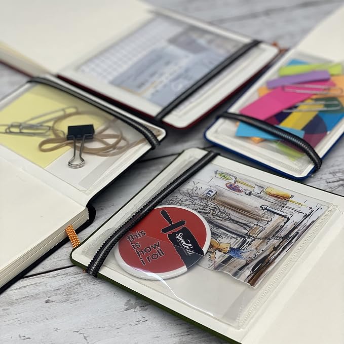 Handbook Journal Co. Artist Travelogue Travel Notebook for Drawing and Sketching, Vermilion Red, Large Landscape 5.5 x 8.25 Inches, 130 GSM Paper, Hardcover w/Pocket