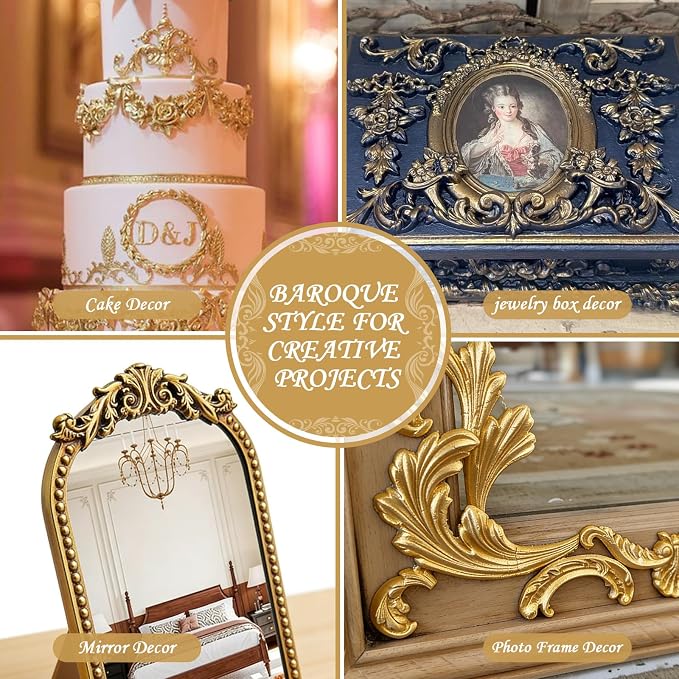 HKNMTT Baroque Style Silicone Molds Curlicues Scroll 3D Border for Clay Fondant Chocolate Sugar Craft Decor, Vintage Wedding Birthday Cake Cupcake Topper Decoration