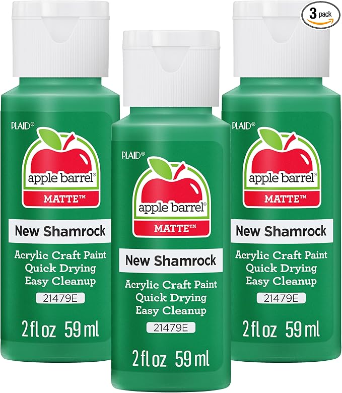 Apple Barrel Acrylic Paint, New Shamrock (Pack of 3) 2 oz, 21479EA- (Pack of 3)