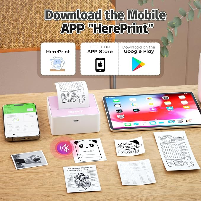 iDPRT Mini Portable Sticker Printer with 1 Roll Sticker Paper