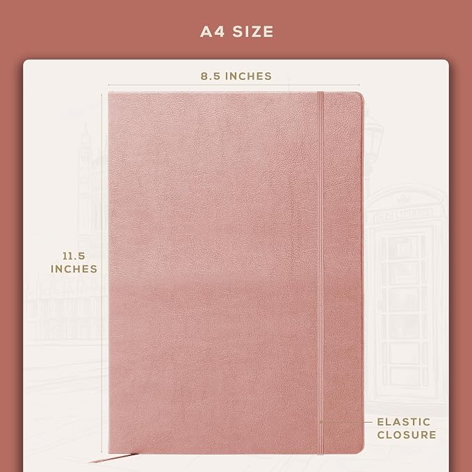 Beechmore Books A4 8.5x11 Mixed Media Sketchbook 160 GSM/98LB with Gift Box | Hardcover Art Journal with Lay-Flat Binding, 156 Perforated Ivory Pages for Drawing, Ink & Light Watercolor