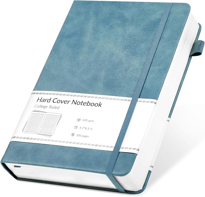 CAGIE Journal Notebook for Women Men Leather Journaling Diary Daily A5 Blue