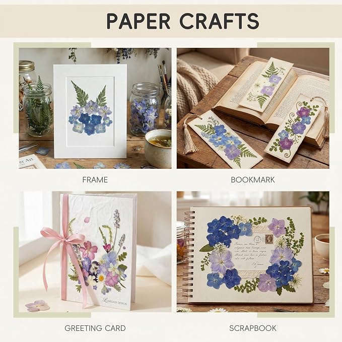LUXEEASE 140P Hydrangea Dried Pressed Flowers