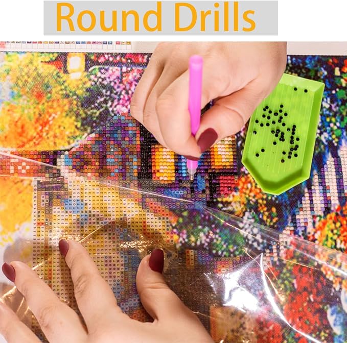 Dlylust Book Store Diamond Art Painting Kits for Adults - Full Drill Diamond Dots Paintings for Beginners, Round 5D Paint with Diamonds Pictures Gem Art Painting Kits DIY Crafts Kits 14x14inch