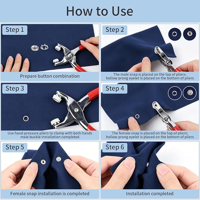 GOLDDUO 9.5mm Colorful Hollow Metal Snap Fasteners Kit with Pliers, 100 Sets (400 Pcs) No-Sew Press Studs in 10 Assorted Colors for Baby Clothes, Sewing & DIY Fabric Crafts