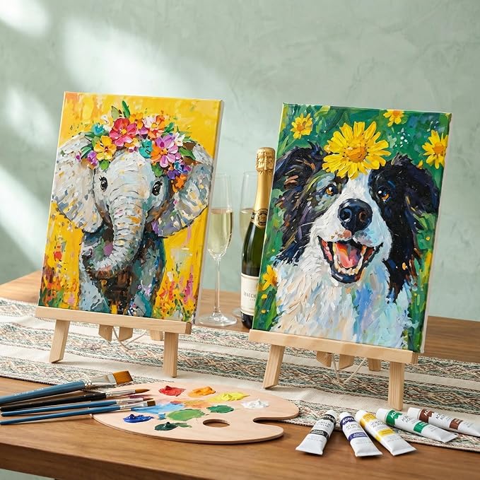Sherr 24 Pcs Pre Drawn Canvas for Adult, Carton Animal, 8 x 10 Inch