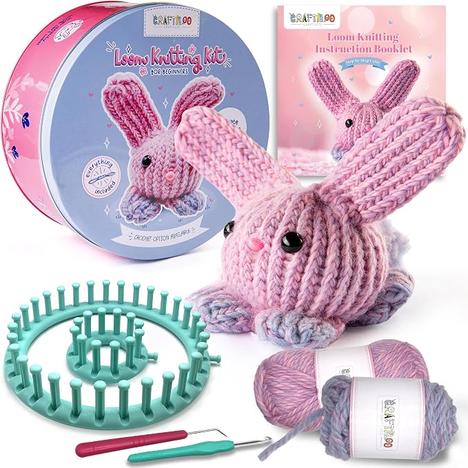 Loom Knitting & Crochet Kit for Kids - Beginner Bunny Knitting Kit