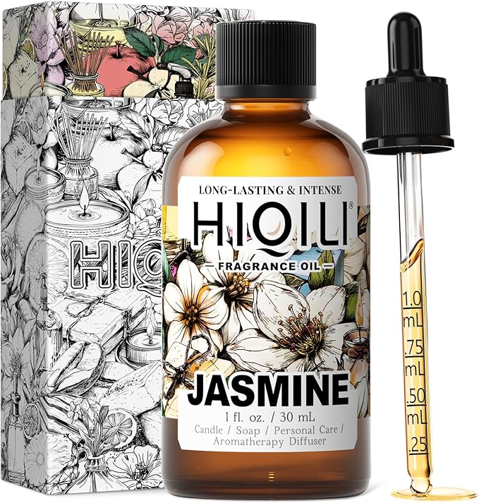 HIQILI Jasmine Fragrance Oil for Women Perfume Making, Skin Care - 1 Fl Oz